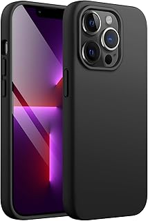 JETech Silicone Case for iPhone 13 Pro 6.1-Inch, Silky-Soft Touch Full-Body Protective Phone Case, Shockproof Cover with Microfiber Lining (Black)